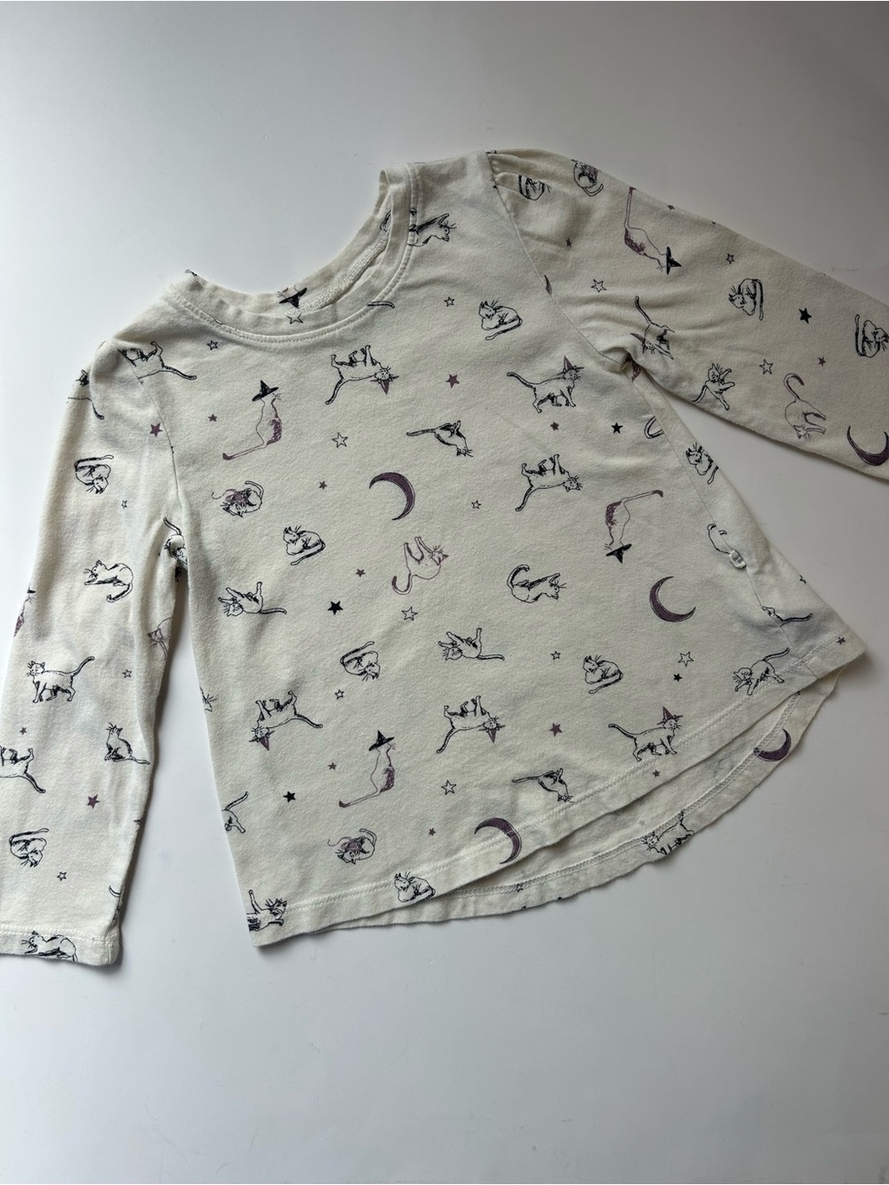 Gap Halloween Cat & Moon Print - Cream Tee